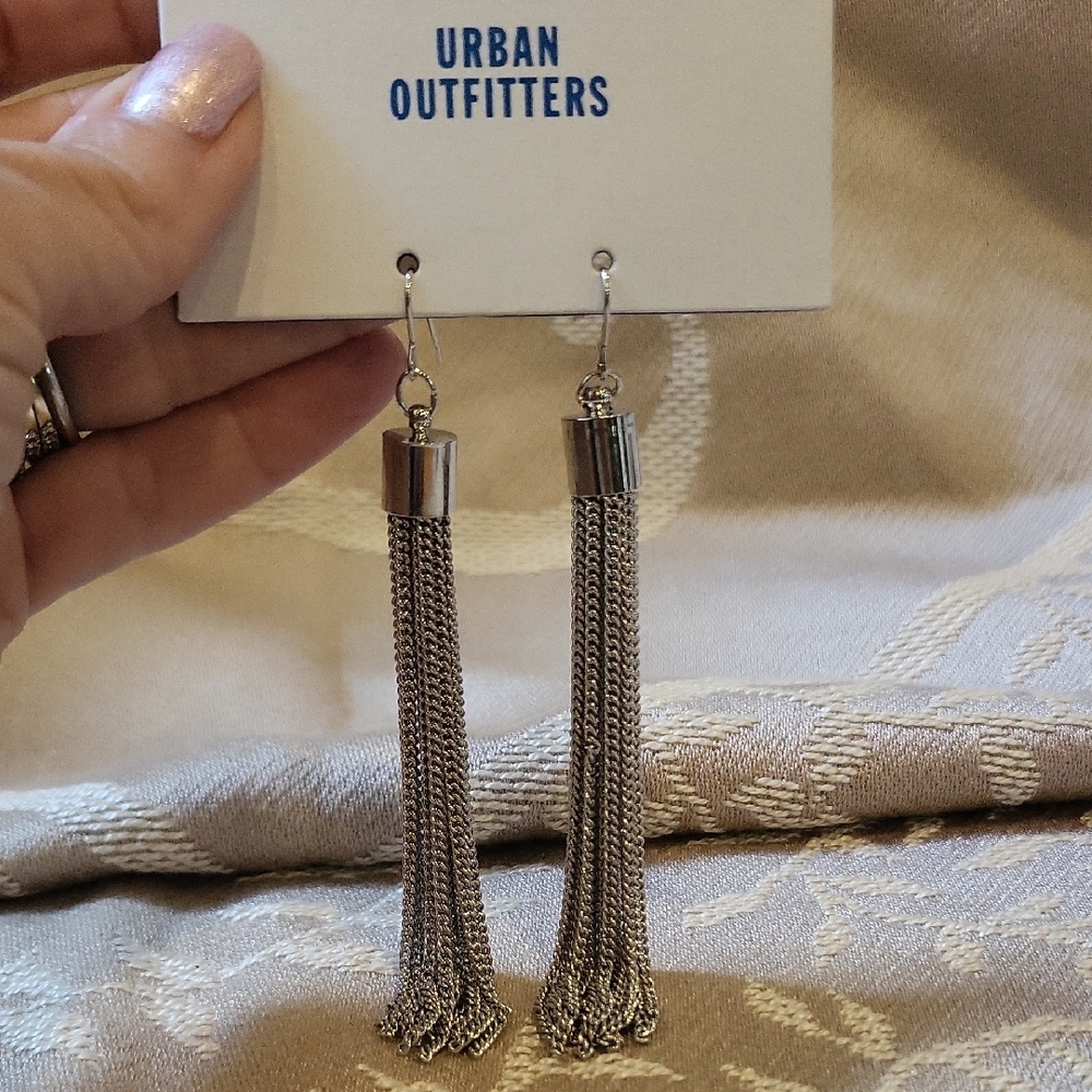 Urban Outfitters Silver Tassel Earrings